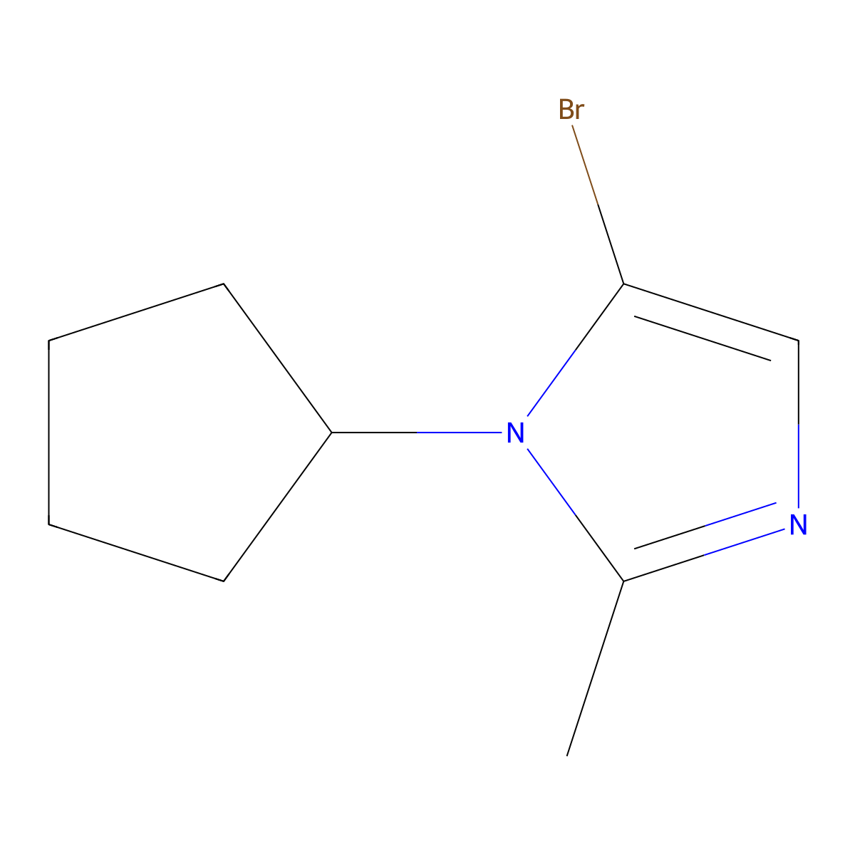 5-bromo-1-cyclopentyl-2-methyl-1H-imidazole molecular structure, CAS 2294957-67-6