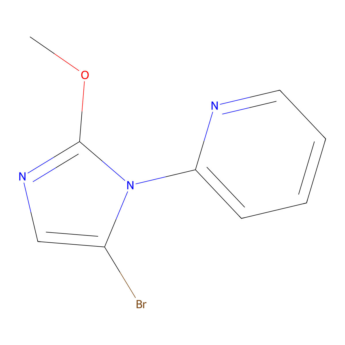 2-(5-bromo-2-methoxy-1H-imidazol-1-yl)pyridine molecular structure, CAS 2294957-68-7