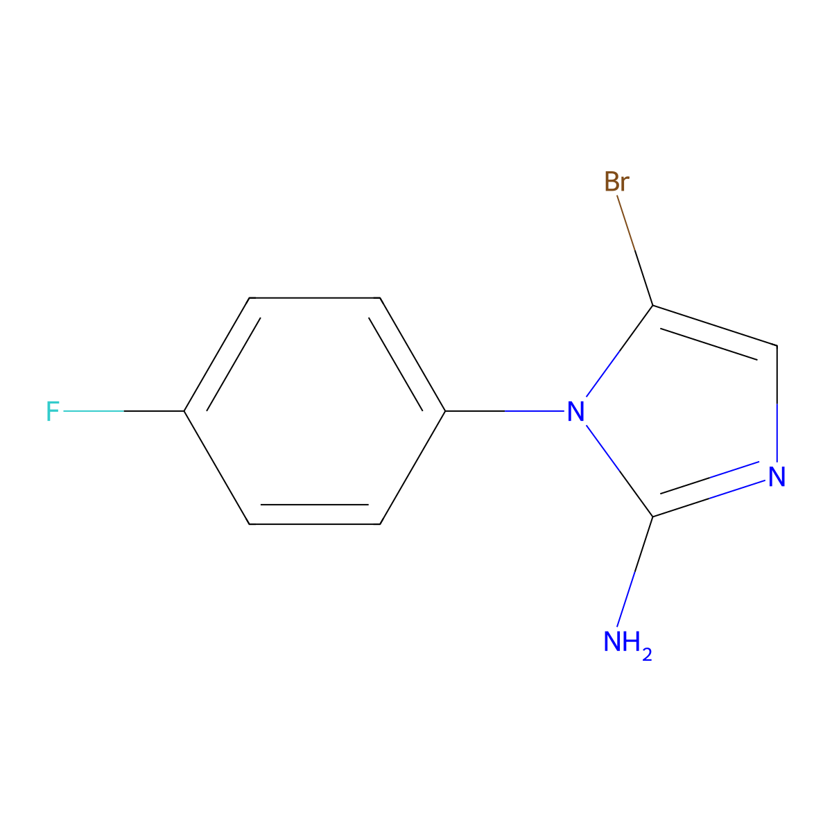 5-bromo-1-(4-fluorophenyl)-1H-imidazol-2-amine molecular structure, CAS 2294957-71-2