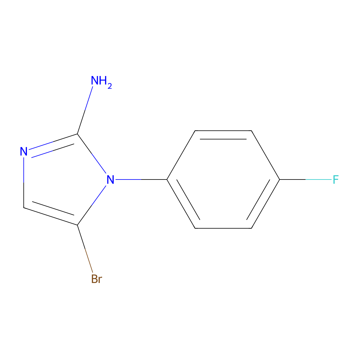 5-bromo-1-(4-fluorophenyl)-1H-imidazol-2-amine molecular structure, CAS 2294957-71-2