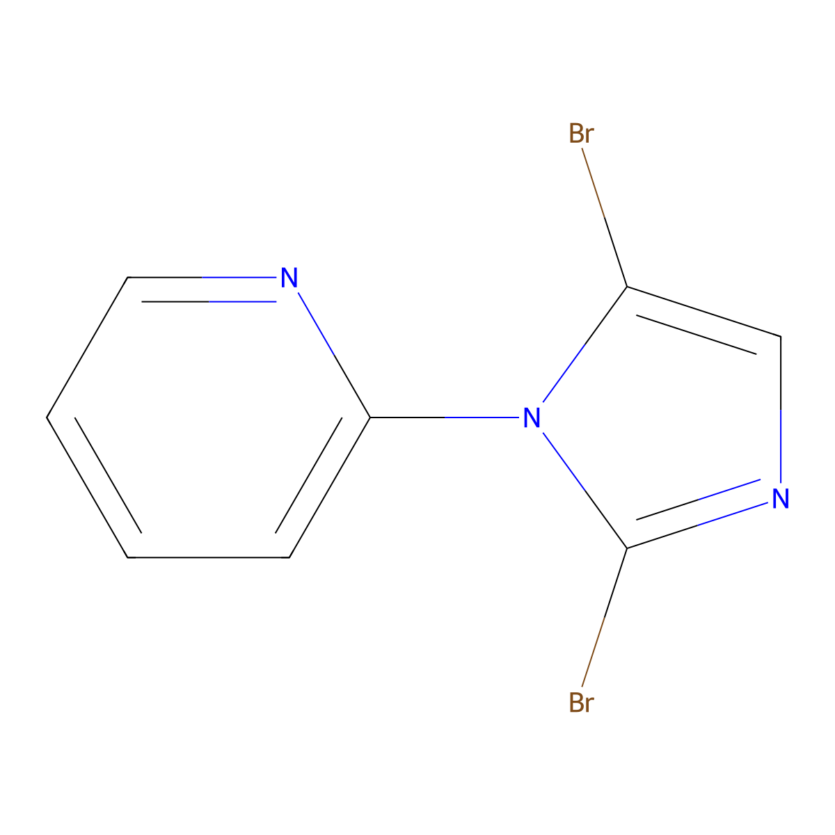 2-(2,5-dibromo-1H-imidazol-1-yl)pyridine molecular structure, CAS 2294957-72-3