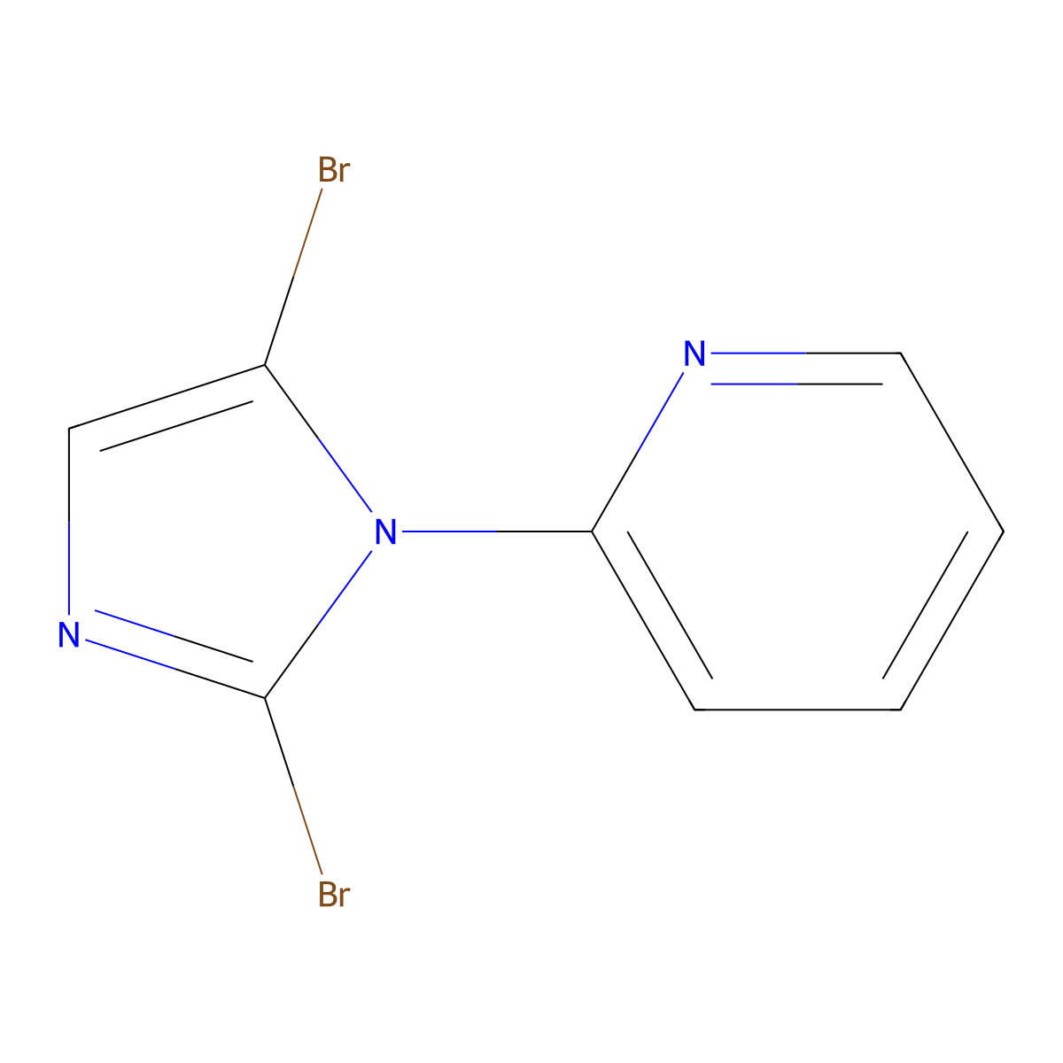 2-(2,5-dibromo-1H-imidazol-1-yl)pyridine molecular structure, CAS 2294957-72-3