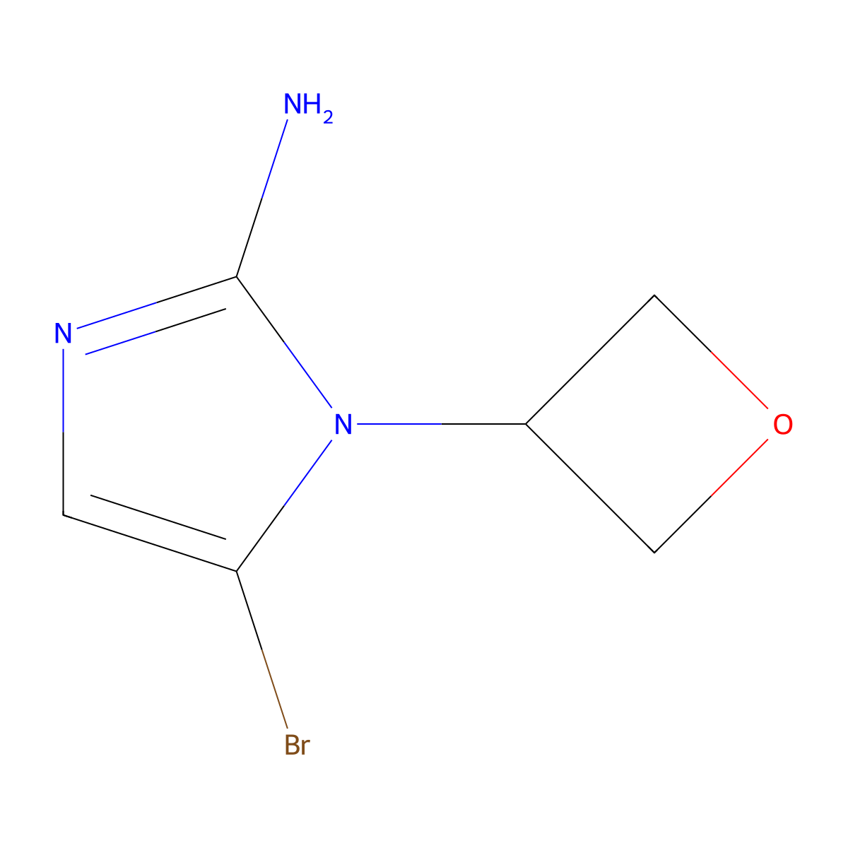 5-bromo-1-(oxetan-3-yl)-1H-imidazol-2-amine molecular structure, CAS 2294957-73-4