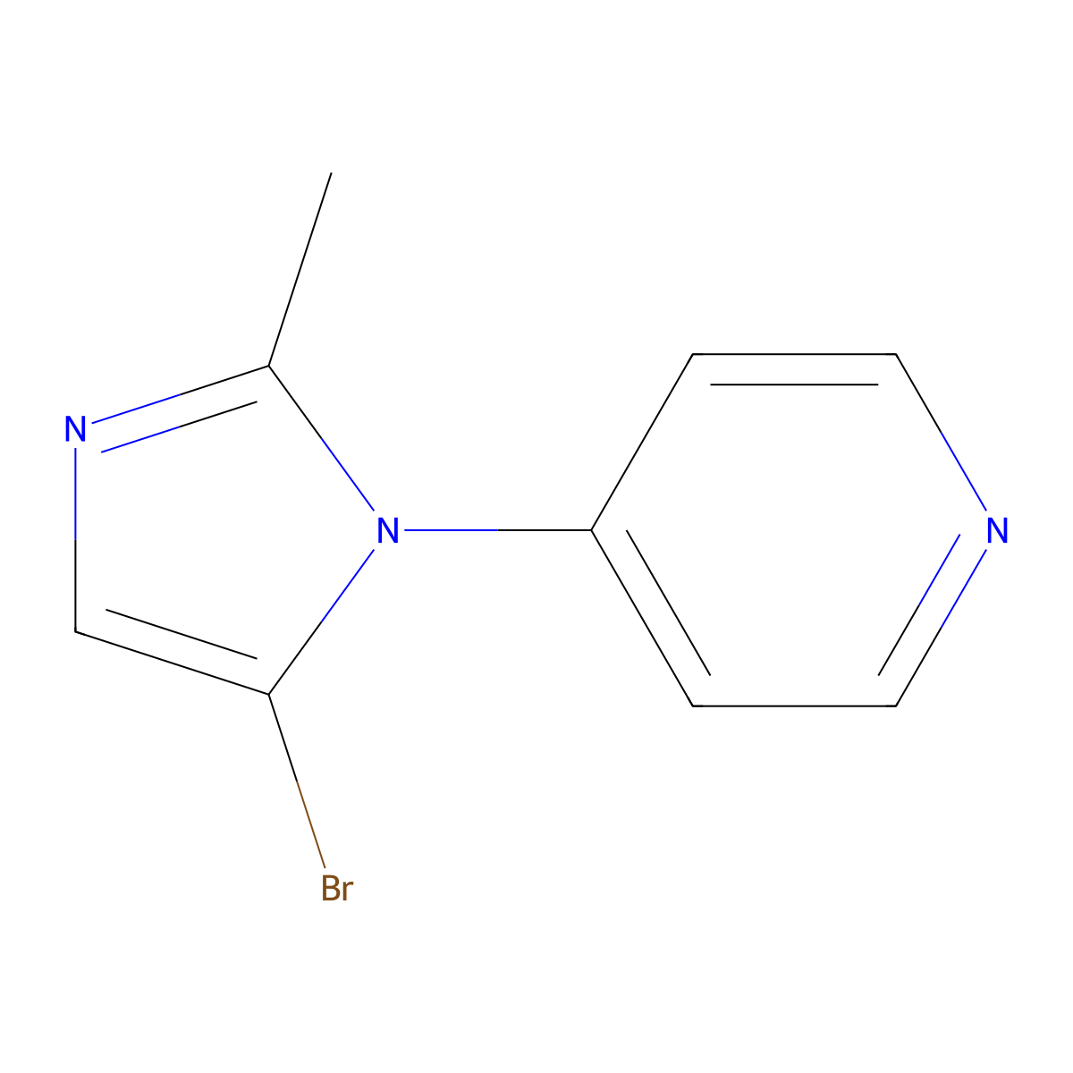 4-(5-bromo-2-methyl-1H-imidazol-1-yl)pyridine molecular structure, CAS 2294957-74-5