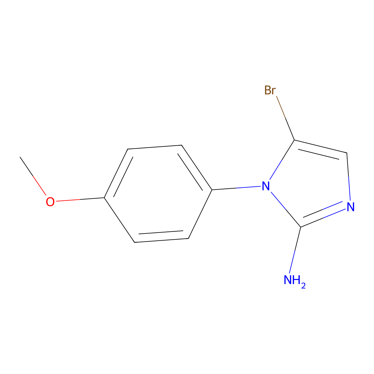 5-bromo-1-(4-methoxyphenyl)-1H-imidazol-2-amine molecular structure, CAS 2294957-76-7