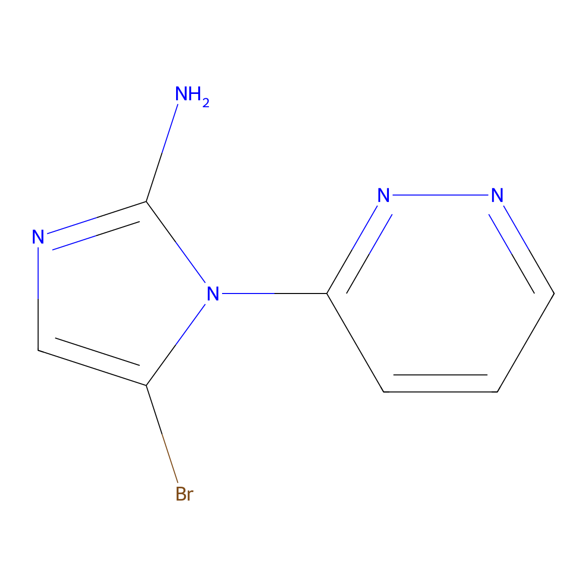 5-bromo-1-(pyridazin-3-yl)-1H-imidazol-2-amine molecular structure, CAS 2294957-78-9