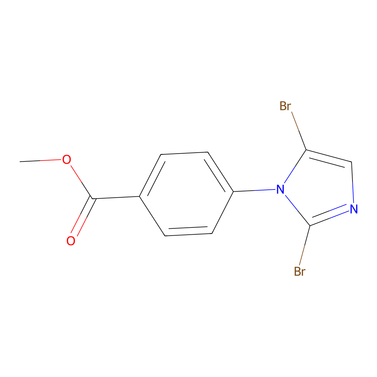 methyl 4-(2,5-dibromo-1H-imidazol-1-yl)benzoate molecular structure, CAS 2294957-84-7
