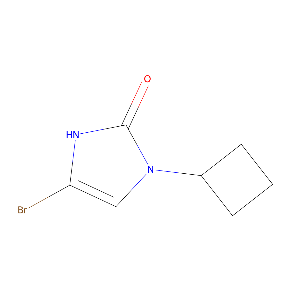 4-bromo-1-cyclobutyl-1,3-dihydro-2H-imidazol-2-one molecular structure, CAS 2294957-87-0
