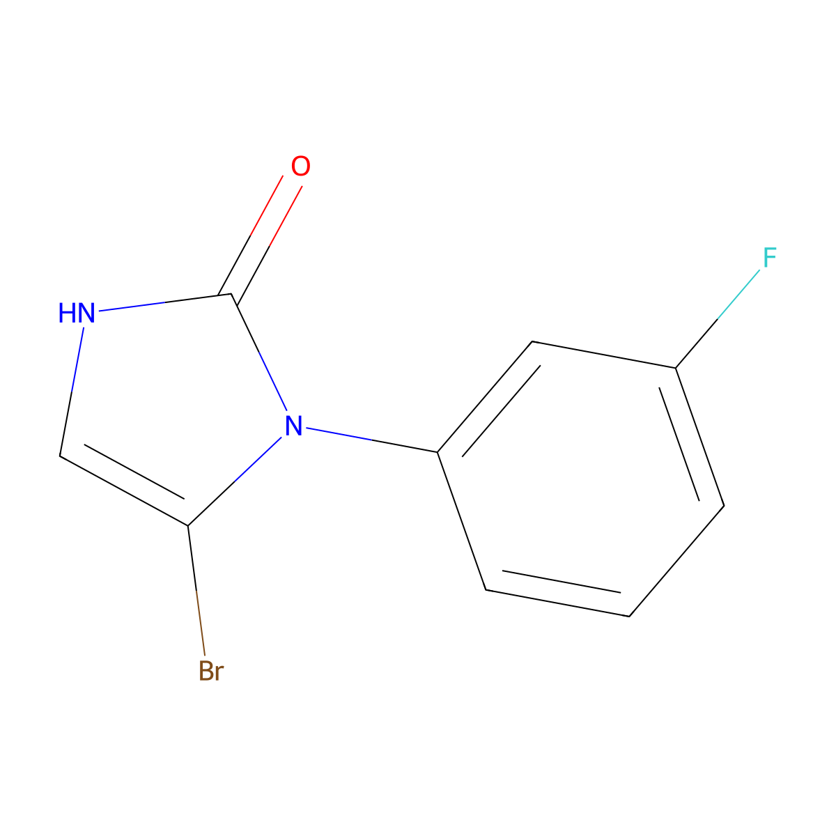 5-bromo-1-(3-fluorophenyl)-1,3-dihydro-2H-imidazol-2-one molecular structure, CAS 2294957-88-1