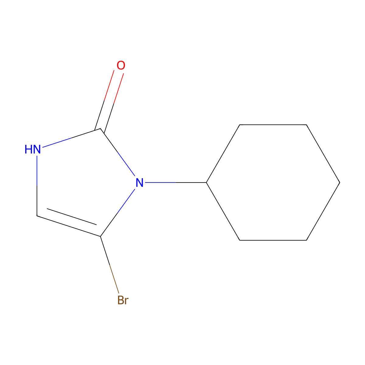 5-bromo-1-cyclohexyl-1,3-dihydro-2H-imidazol-2-one molecular structure, CAS 2294957-89-2