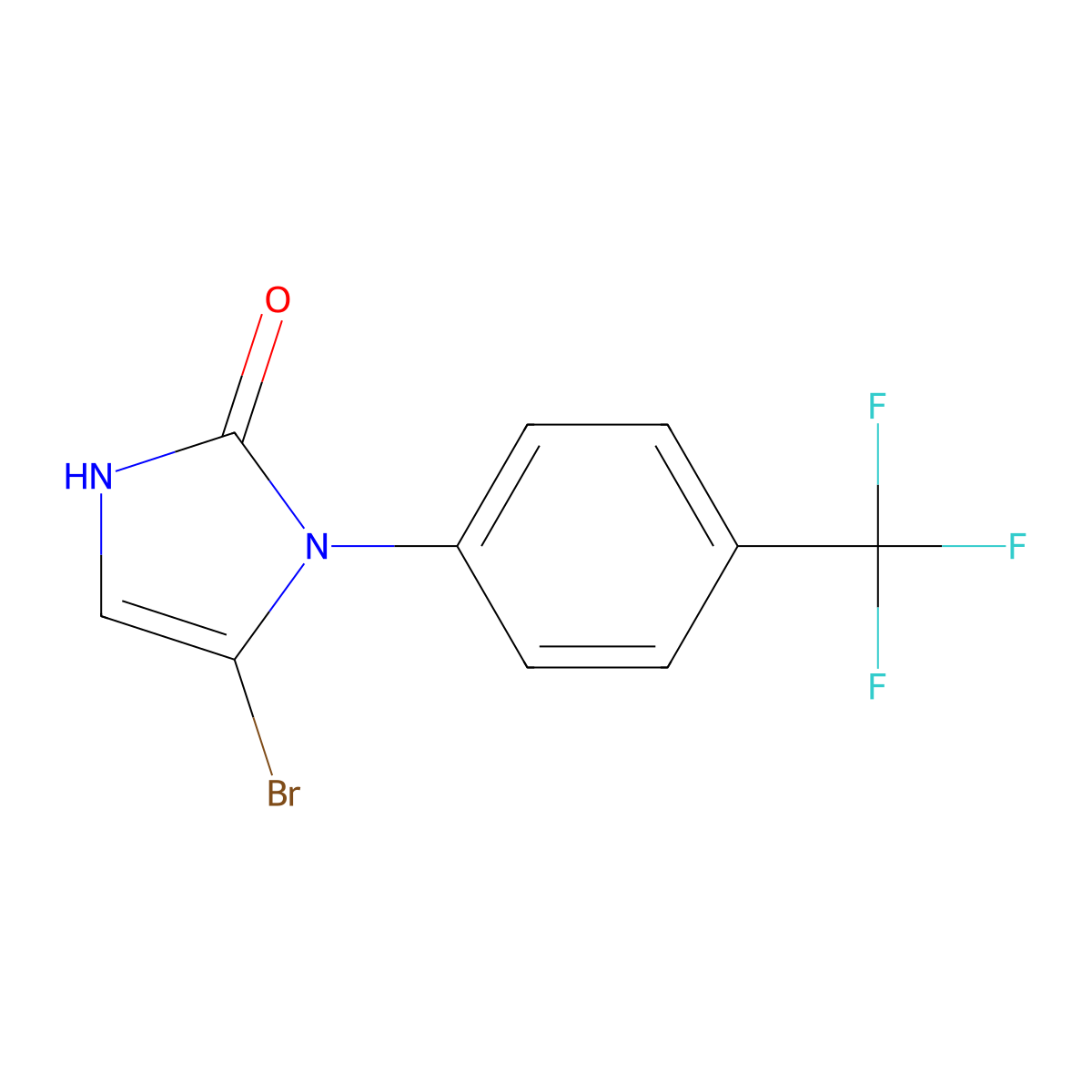 5-bromo-1-(4-(trifluoromethyl)phenyl)-1,3-dihydro-2H-imidazol-2-one molecular structure, CAS 2294957-91-6