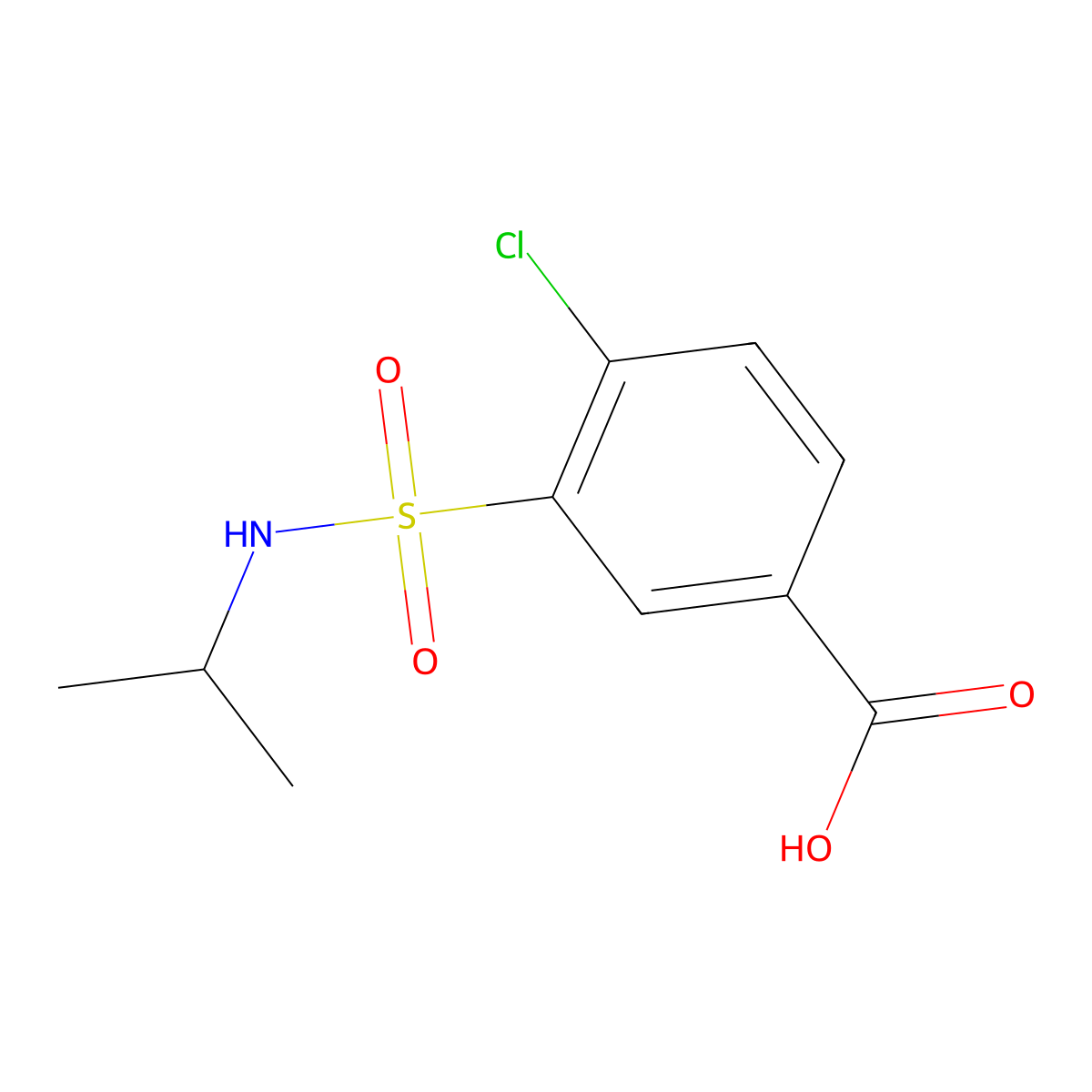 4-Chloro-3-[(isopropylamino)sulfonyl]benzoic acid molecular structure, CAS 2295-63-8
