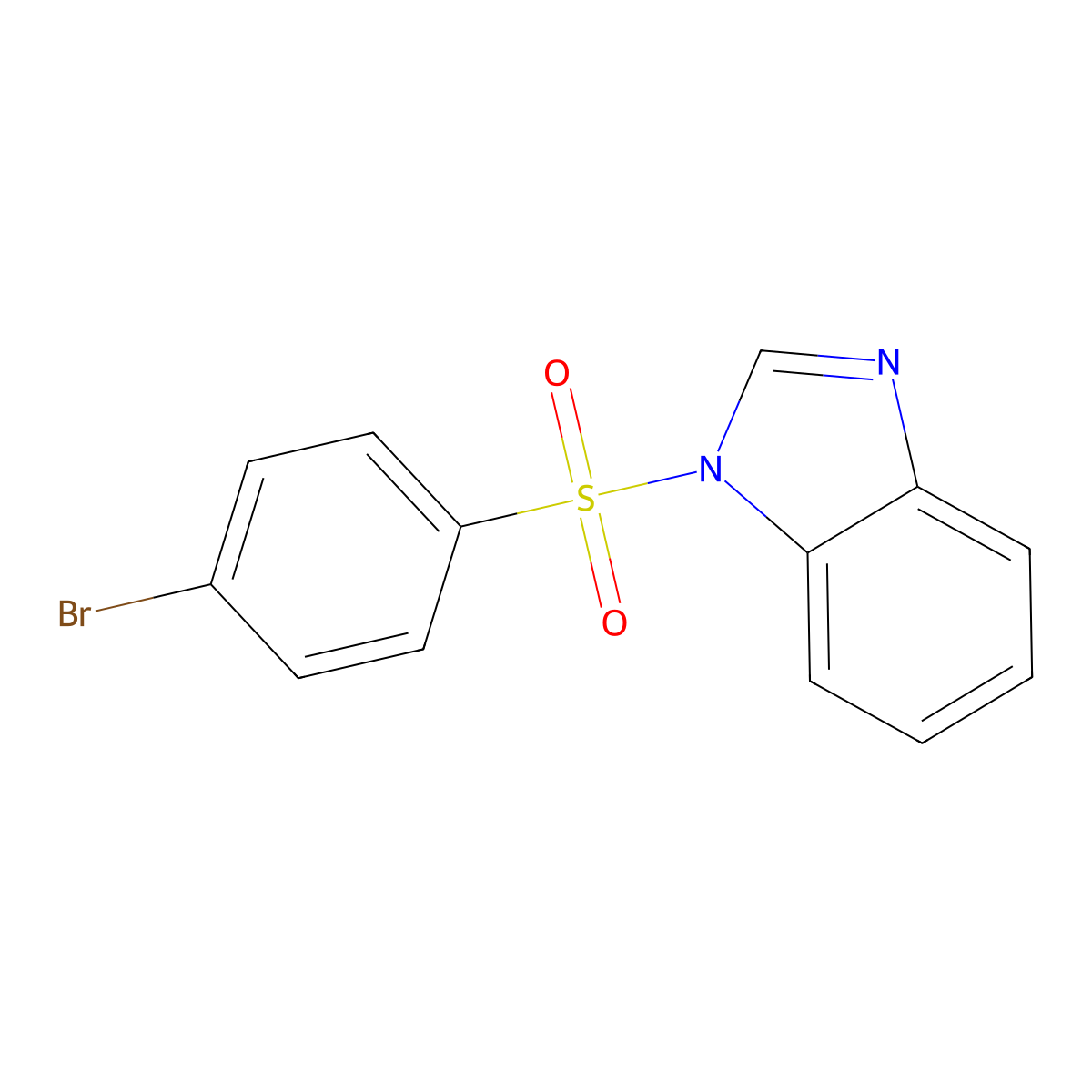 1-(4-Bromophenyl)sulfonylbenzimidazole molecular structure, CAS 22950-13-6