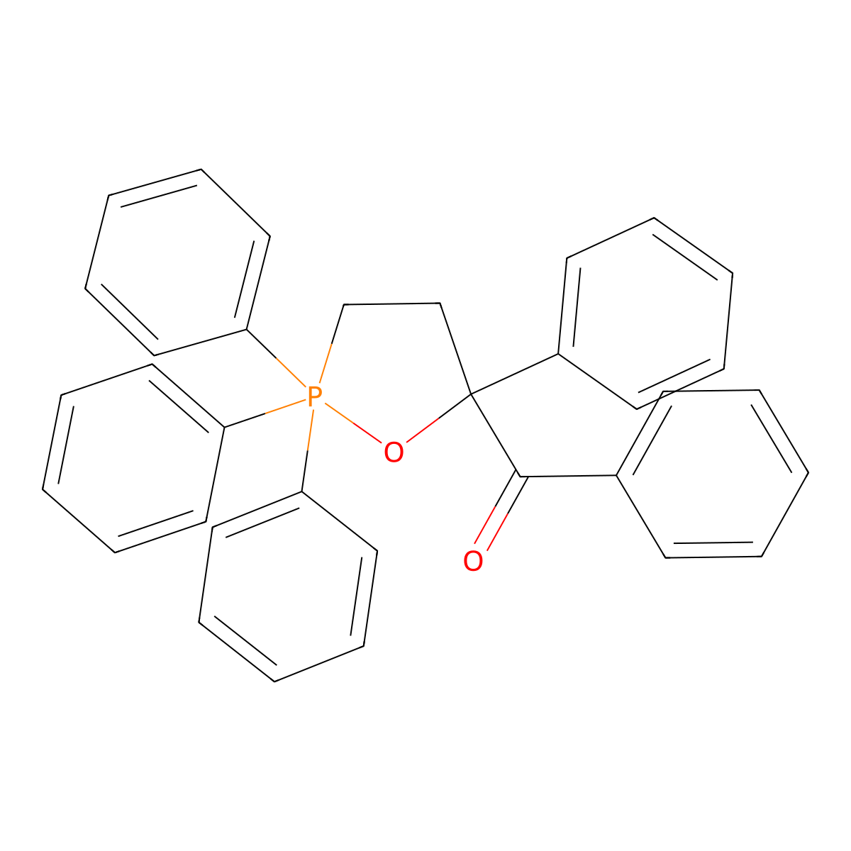 5-Benzoyltetrahydro-2,2,2,5-tetraphenyl-1,2-oxaphosphole molecular structure, CAS 22950-45-4
