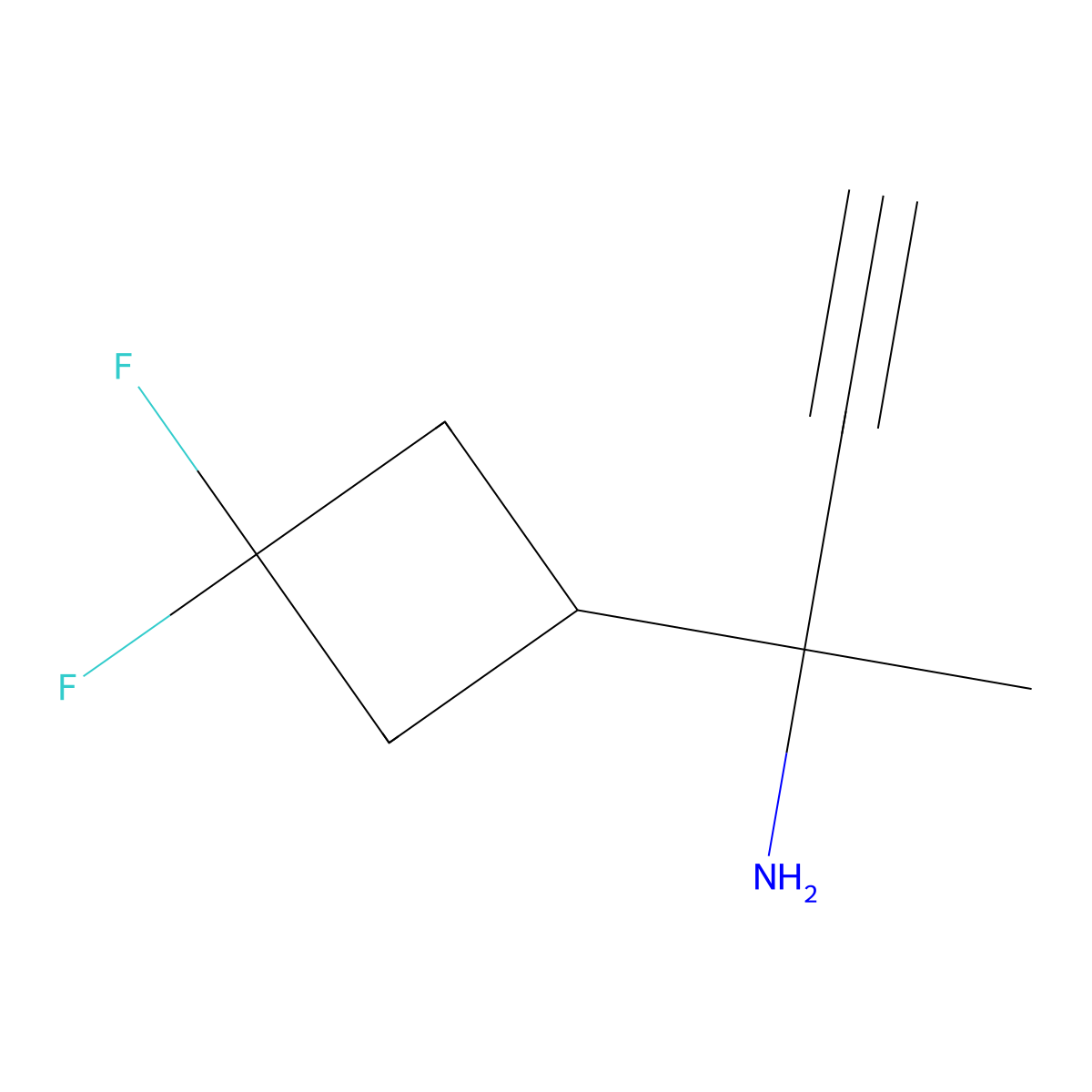 2-(3,3-Difluorocyclobutyl)but-3-yn-2-amine molecular structure, CAS 2295024-74-5