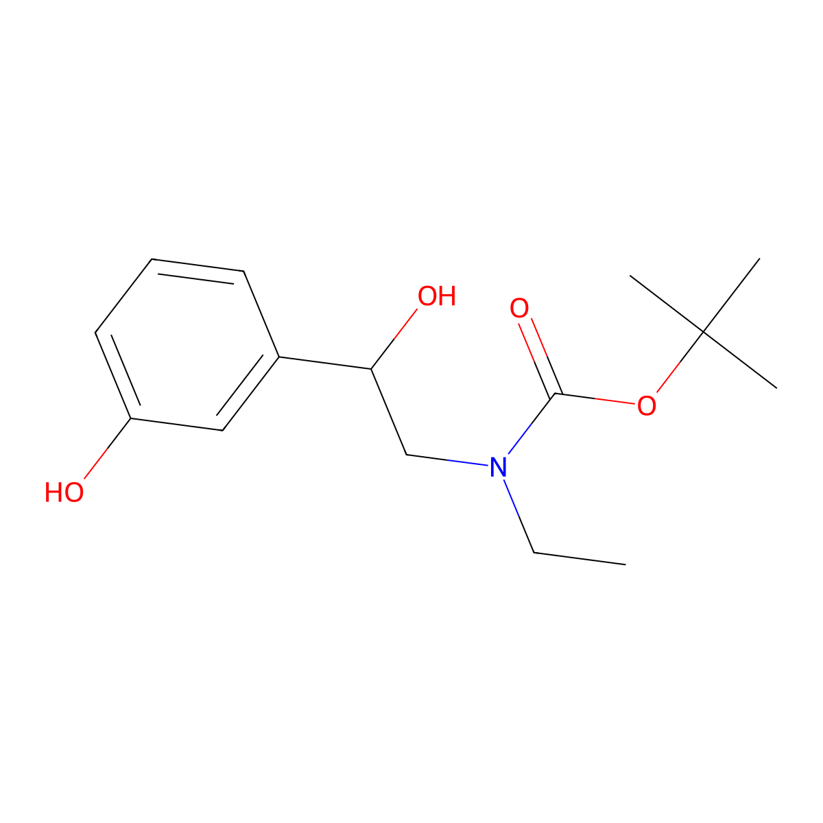 tert-butyl N-ethyl-N-[2-hydroxy-2-(3-hydroxyphenyl)ethyl]carbamate molecular structure, CAS 2295051-16-8