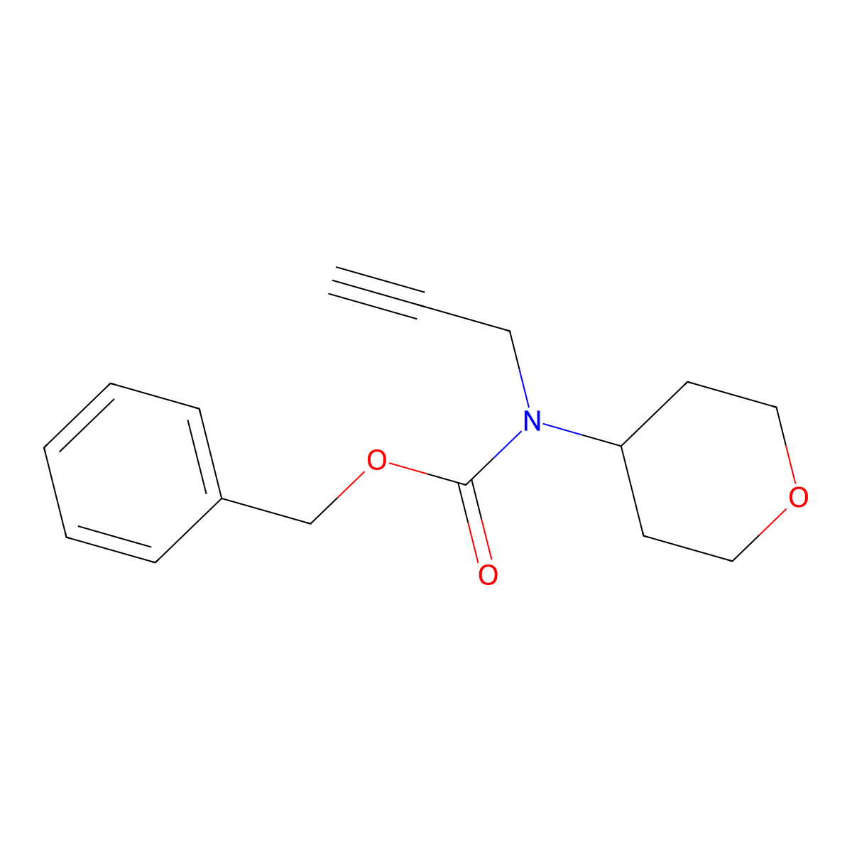 benzyl N-(oxan-4-yl)-N-(prop-2-yn-1-yl)carbamate molecular structure, CAS 2295075-22-6