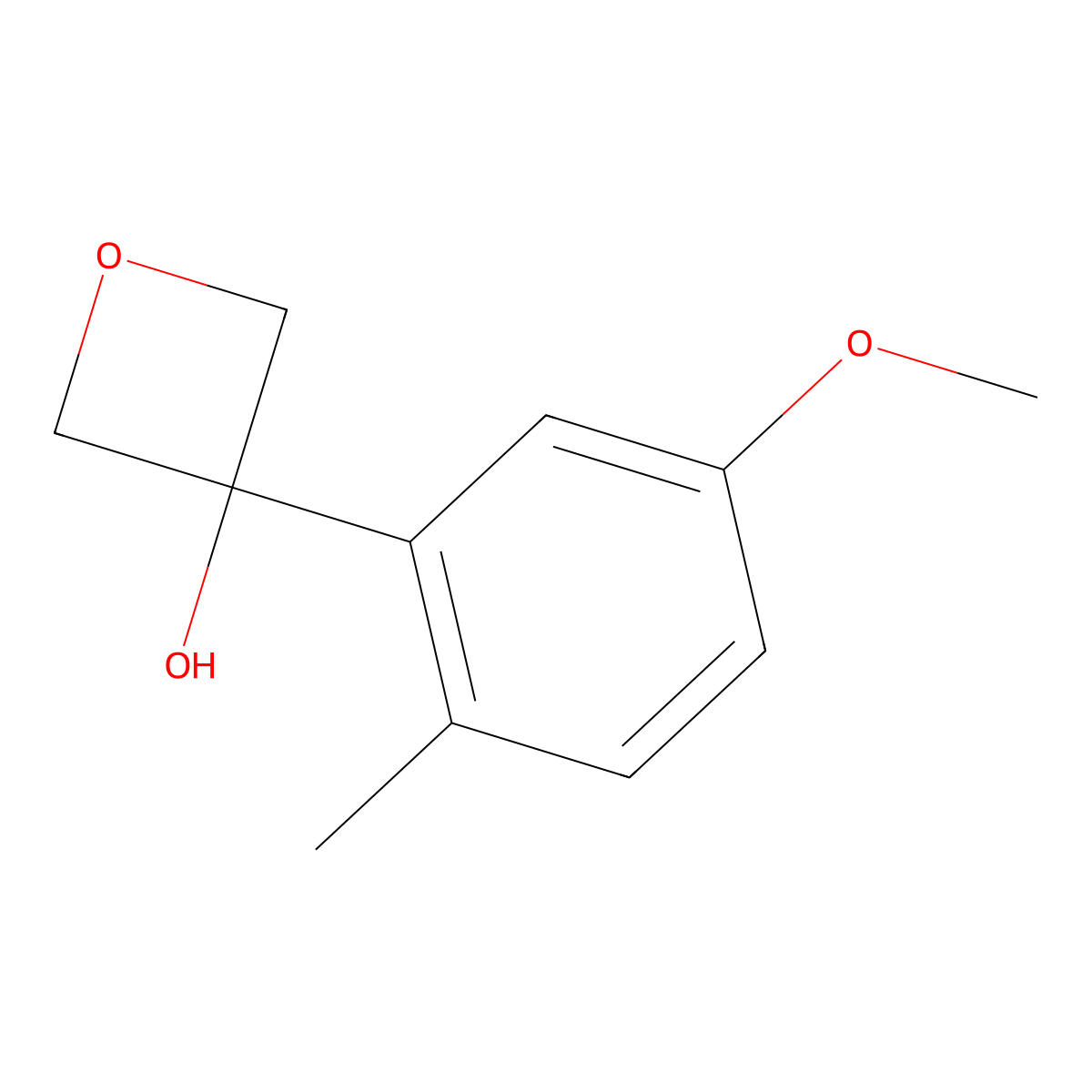 3-(5-Methoxy-2-methylphenyl)-3-oxetanol molecular structure, CAS 2295115-37-4