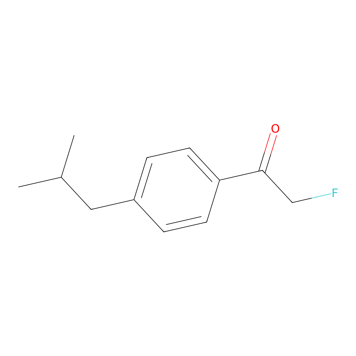 2-Fluoro-1-(4-isobutylphenyl)ethanone molecular structure, CAS 2295152-17-7