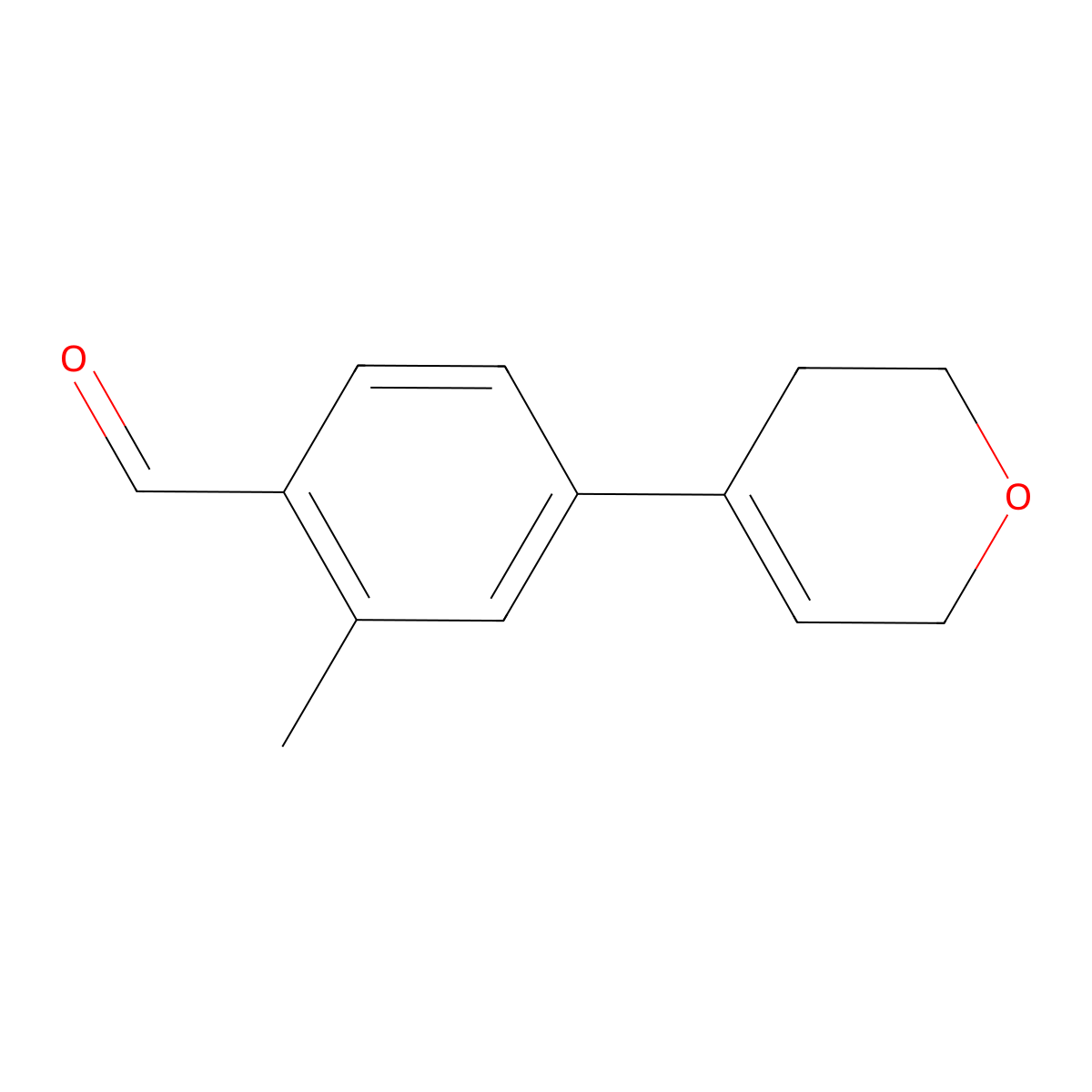 4-(3,6-Dihydro-2H-pyran-4-yl)-2-methylbenzaldehyde molecular structure, CAS 2295175-52-7
