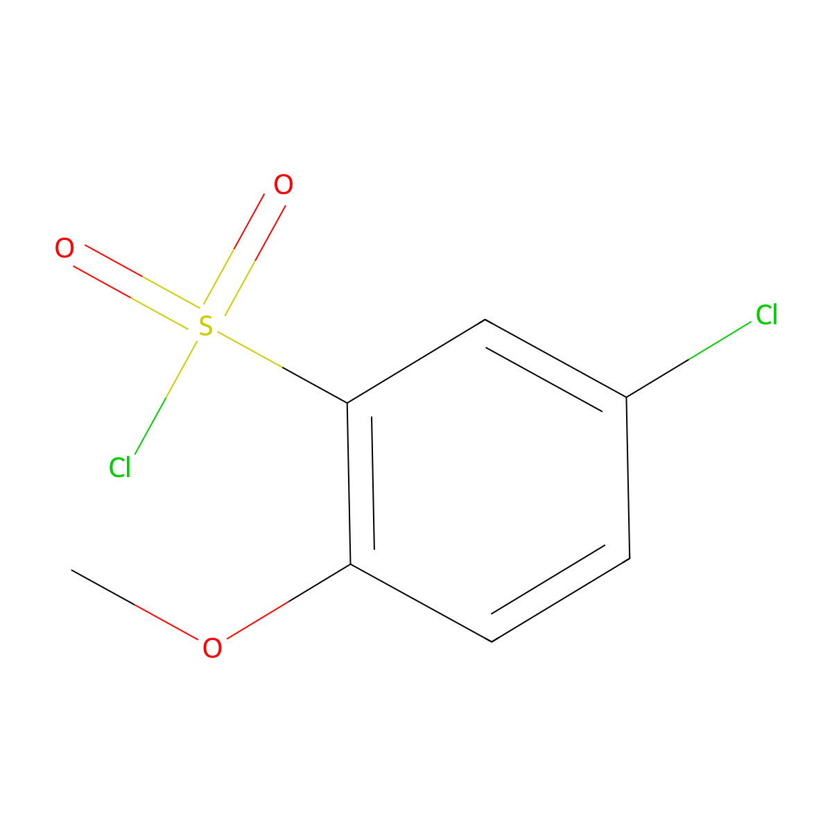 5-Chloro-2-methoxybenzene-1-sulfonyl chloride molecular structure, CAS 22952-32-5