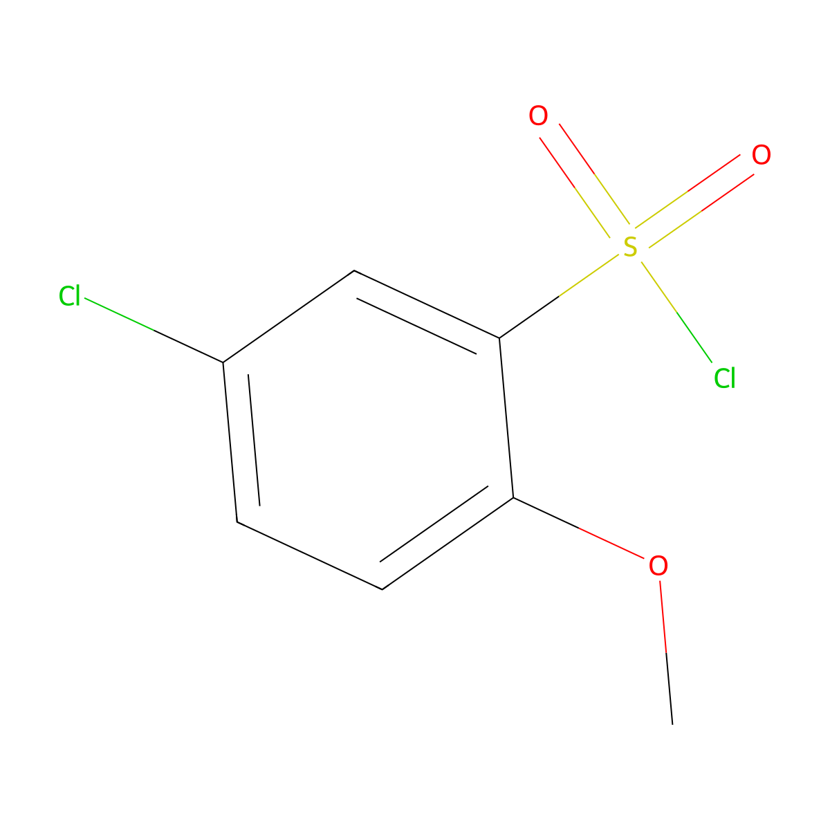 5-Chloro-2-methoxybenzene-1-sulfonyl chloride molecular structure, CAS 22952-32-5