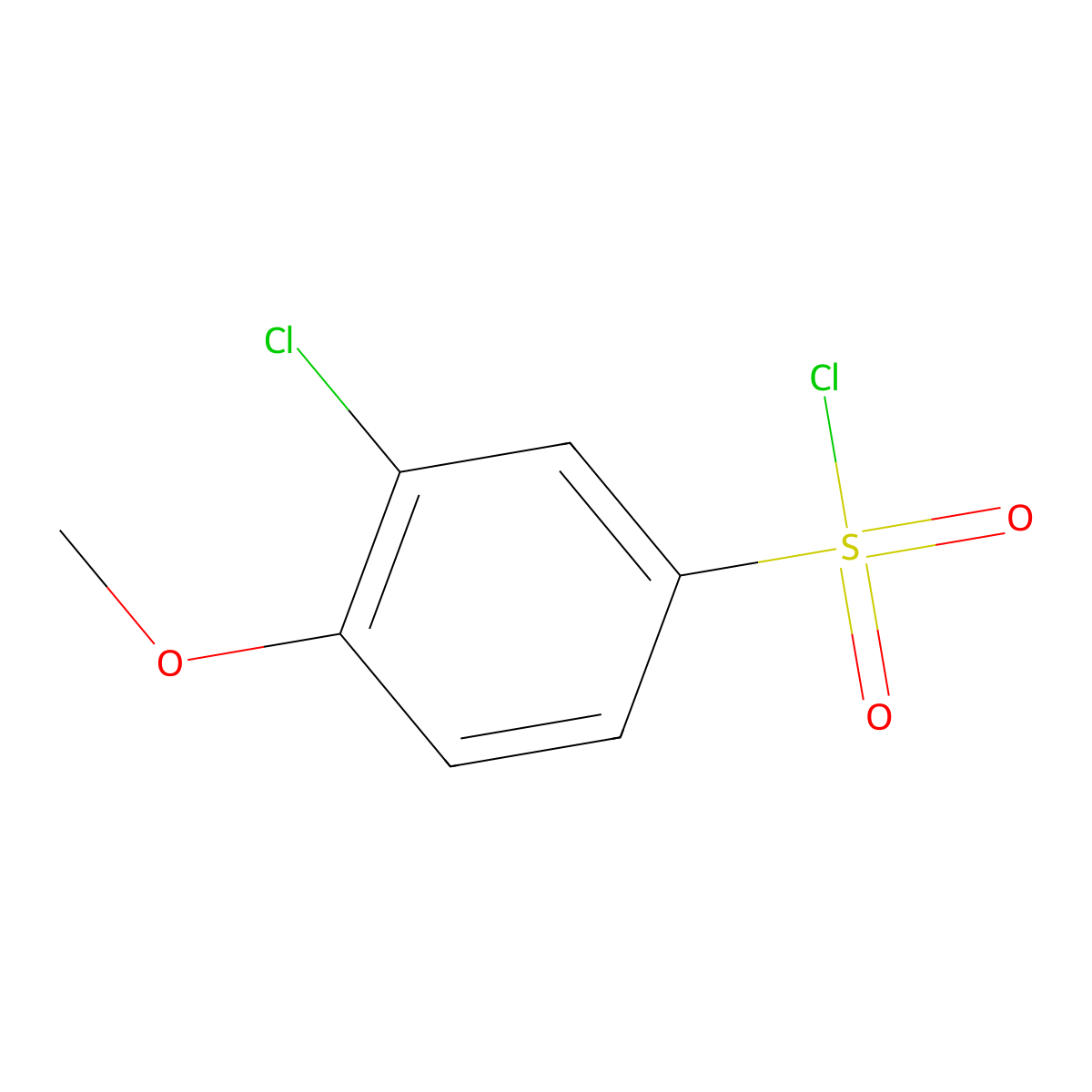 3-Chloro-4-methoxybenzene-1-sulfonyl chloride molecular structure, CAS 22952-43-8