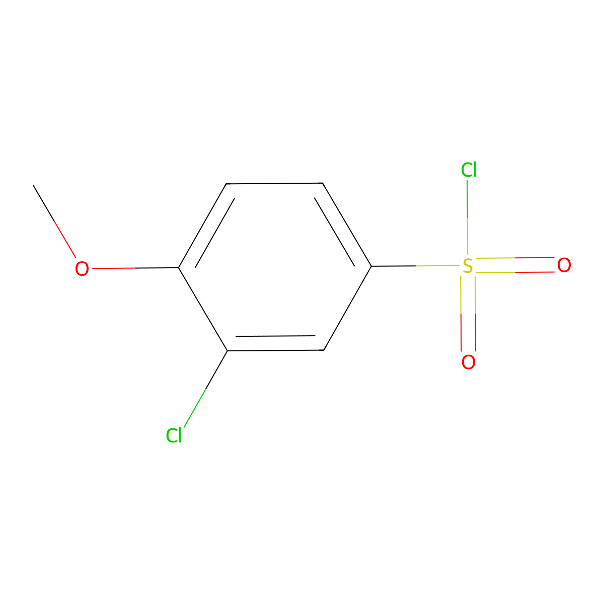 3-Chloro-4-methoxybenzene-1-sulfonyl chloride molecular structure, CAS 22952-43-8