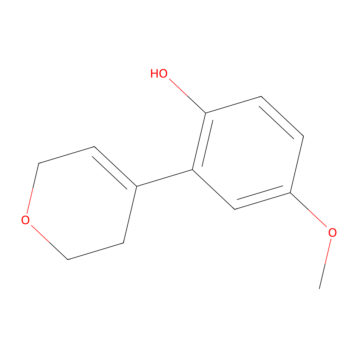 2-(3,6-Dihydro-2H-pyran-4-yl)-4-methoxyphenol molecular structure, CAS 2295209-75-3