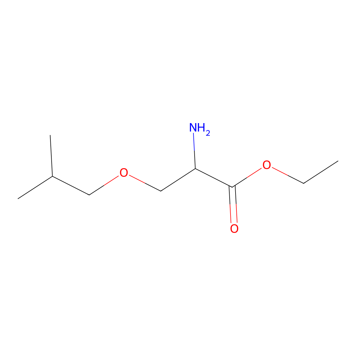 Ethyl 2-amino-3-(2-methylpropoxy)propanoate molecular structure, CAS 2295267-72-8