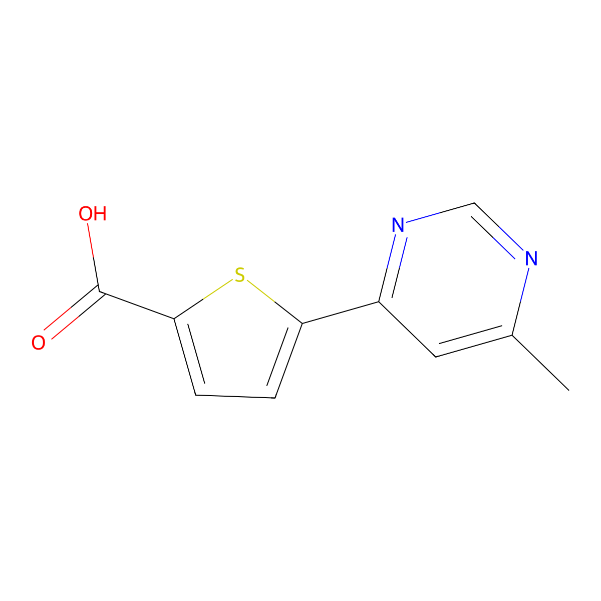 5-(6-Methylpyrimidin-4-YL)thiophene-2-carboxylic acid molecular structure, CAS 2295287-76-0