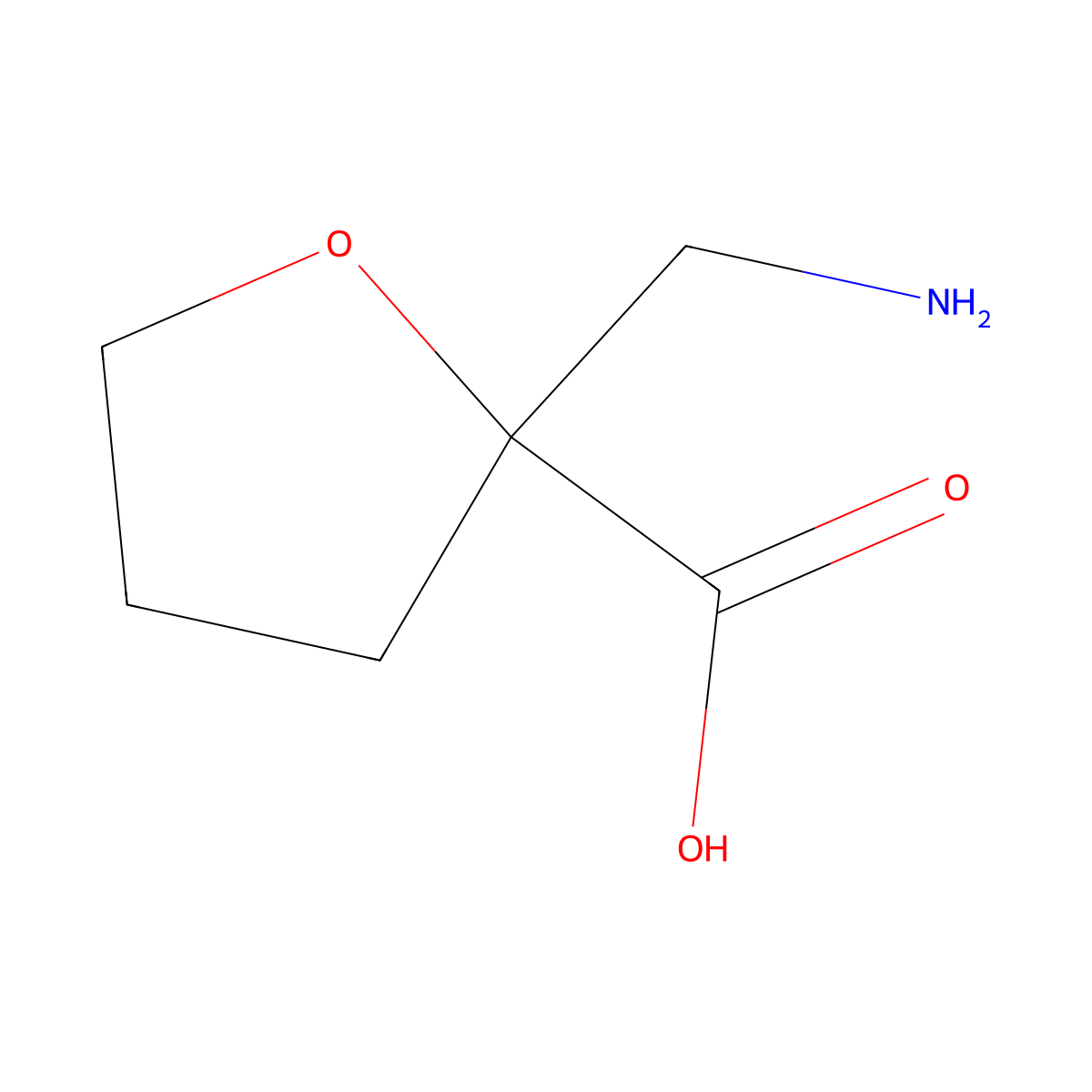 2-(Aminomethyl)oxolane-2-carboxylic acid molecular structure, CAS 2295369-72-9