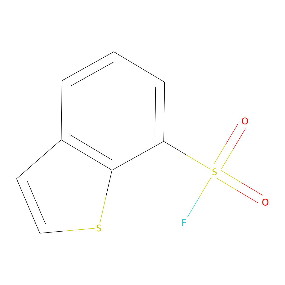 1-Benzothiophene-7-sulfonyl fluoride molecular structure, CAS 2295424-21-2
