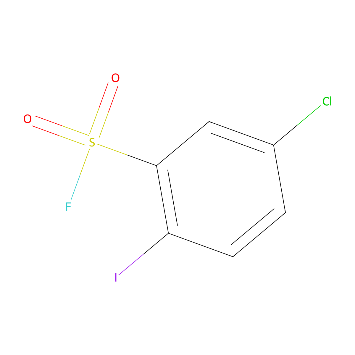 5-Chloro-2-iodobenzene-1-sulfonyl fluoride molecular structure, CAS 2295460-13-6