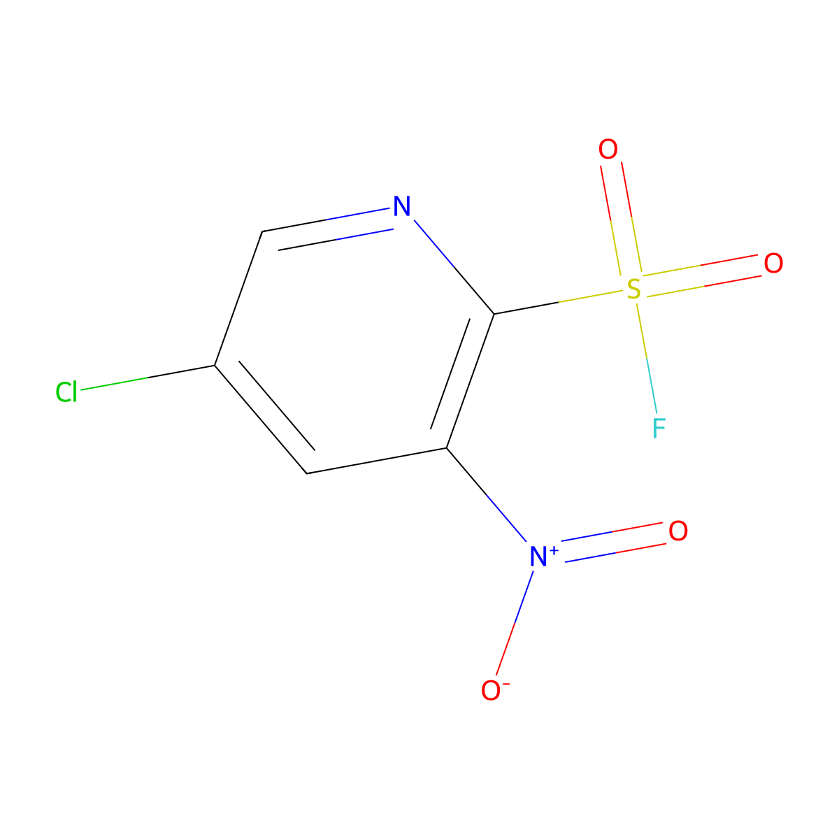 5-Chloro-3-nitropyridine-2-sulfonyl fluoride molecular structure, CAS 2295460-20-5