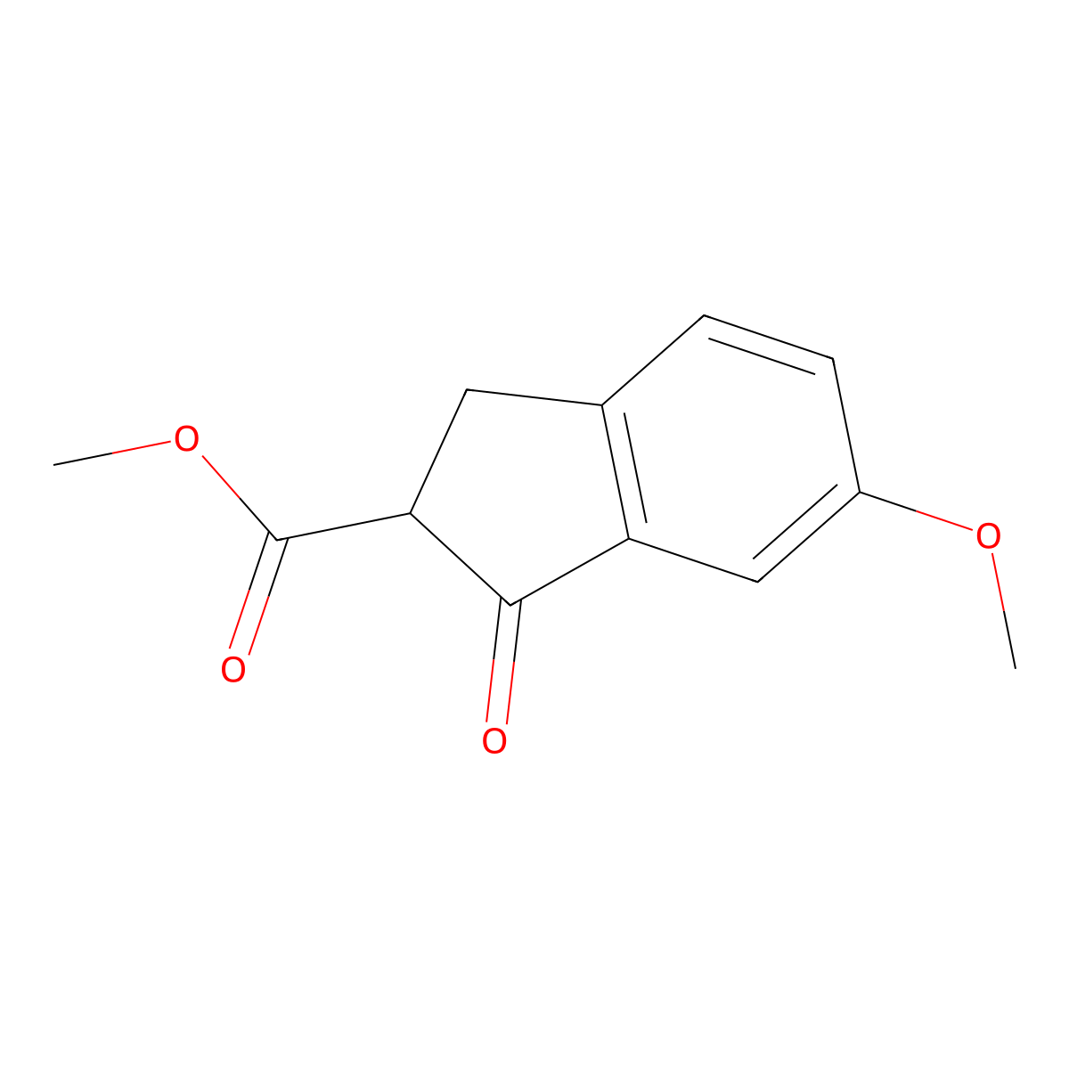 Methyl 6-methoxy-1-oxo-2,3-dihydro-1H-indene-2-carboxylate molecular structure, CAS 22955-78-8