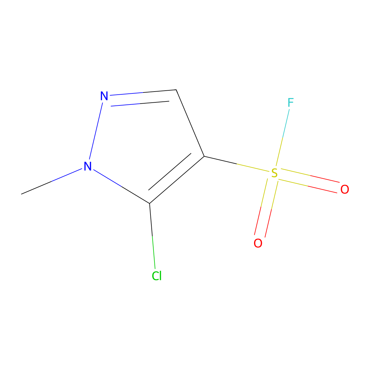 5-chloro-1-methyl-1H-pyrazole-4-sulfonyl fluoride molecular structure, CAS 2295538-74-6