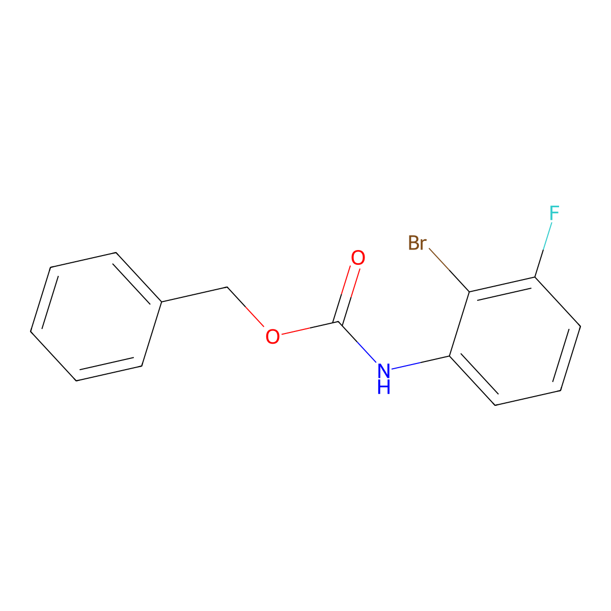 benzyl N-(2-bromo-3-fluorophenyl)carbamate molecular structure, CAS 2295578-89-9