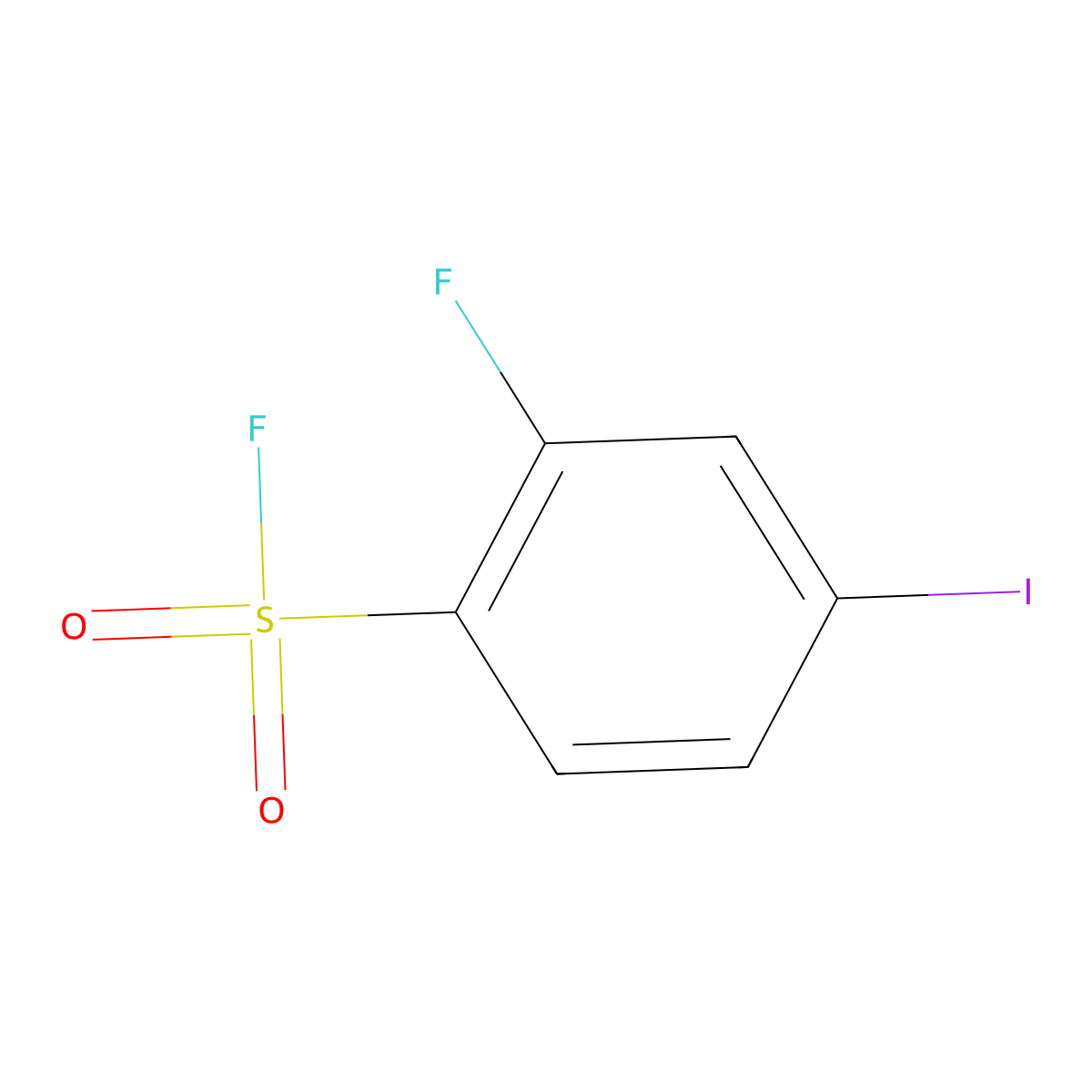 2-Fluoro-4-iodobenzene-1-sulfonyl fluoride molecular structure, CAS 2295638-97-8