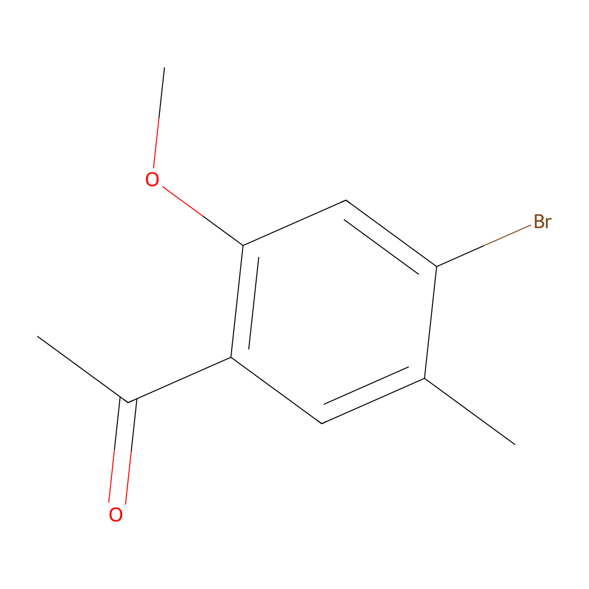 1-(4-Bromo-2-methoxy-5-methylphenyl)ethan-1-one molecular structure, CAS 2295657-03-1