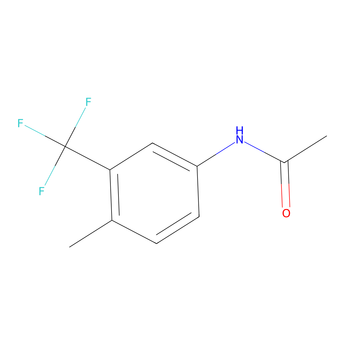 N-[4-methyl-3-(trifluoromethyl)phenyl]acetamide molecular structure, CAS 22957-86-4