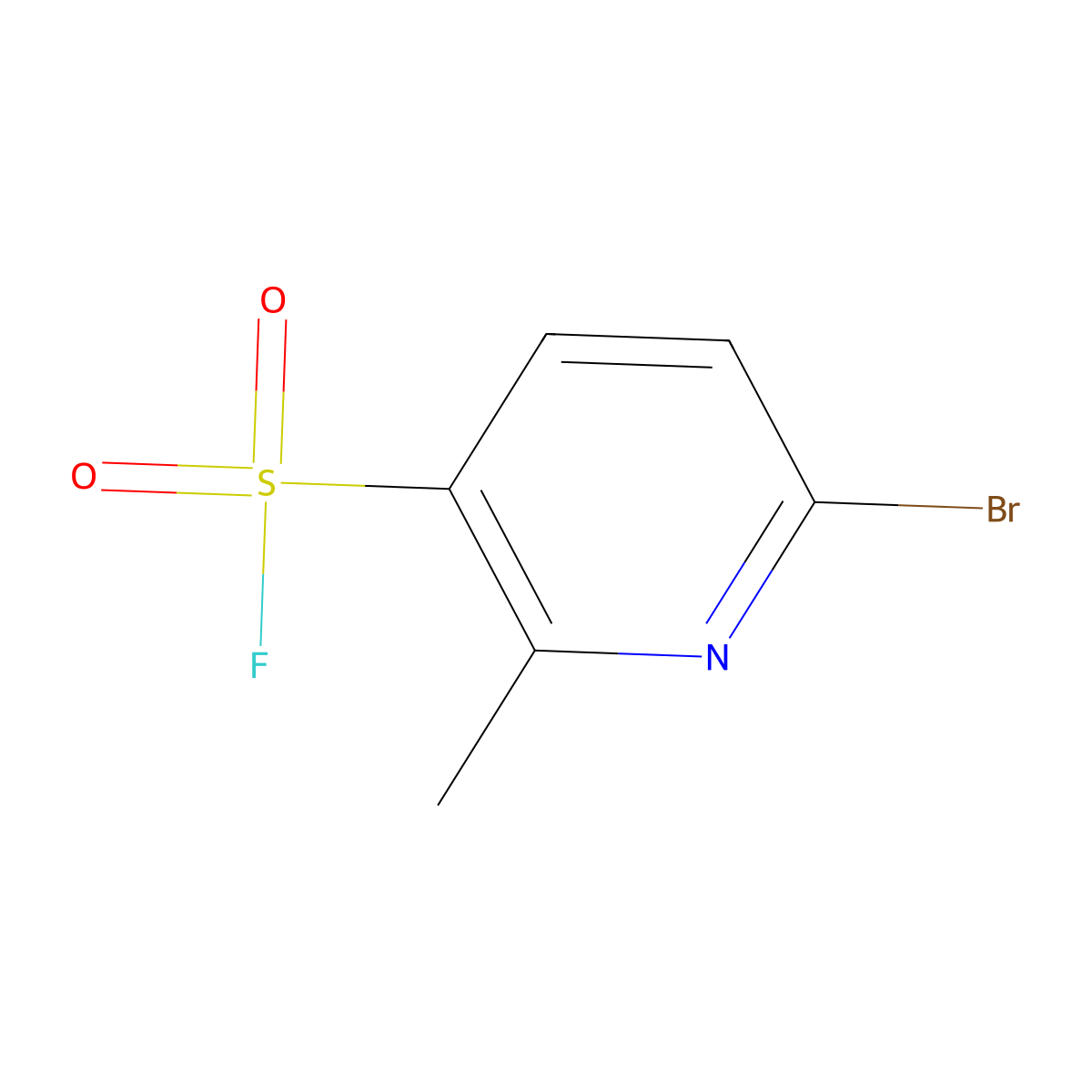 6-Bromo-2-methylpyridine-3-sulfonyl fluoride molecular structure, CAS 2295744-68-0