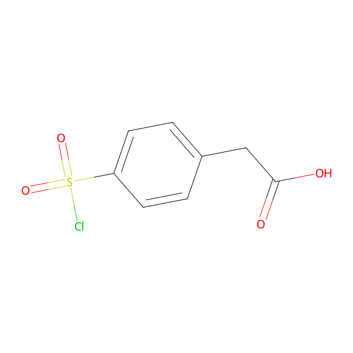 2-(4-(Chlorosulfonyl)phenyl)acetic acid molecular structure, CAS 22958-99-2