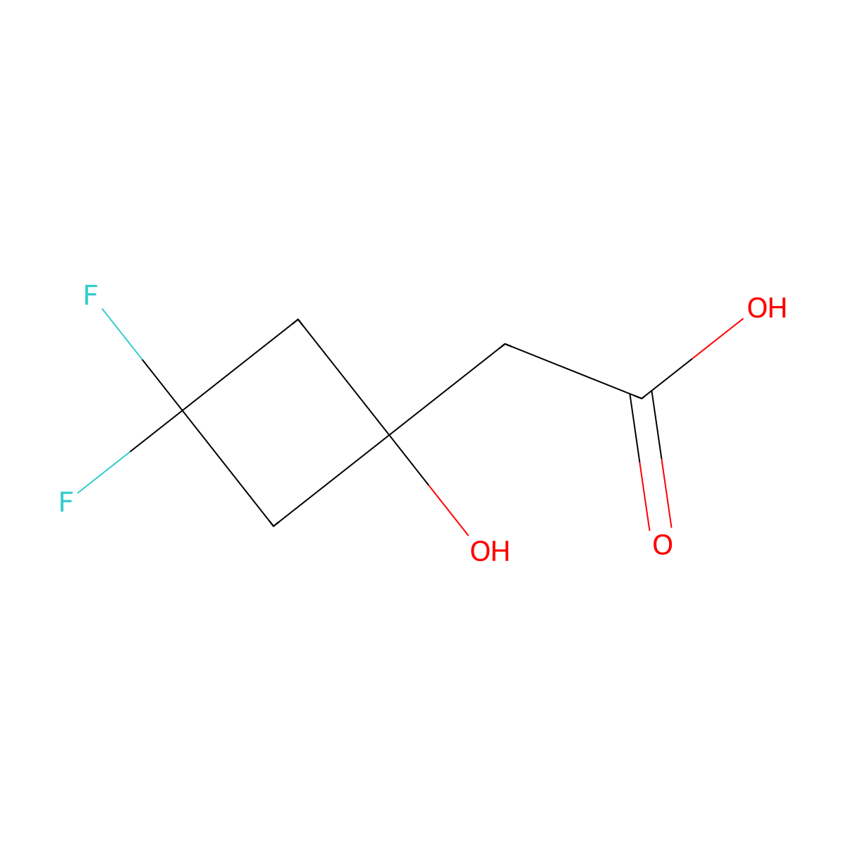 2-(3,3-Difluoro-1-hydroxycyclobutyl)acetic acid molecular structure, CAS 2295815-26-6
