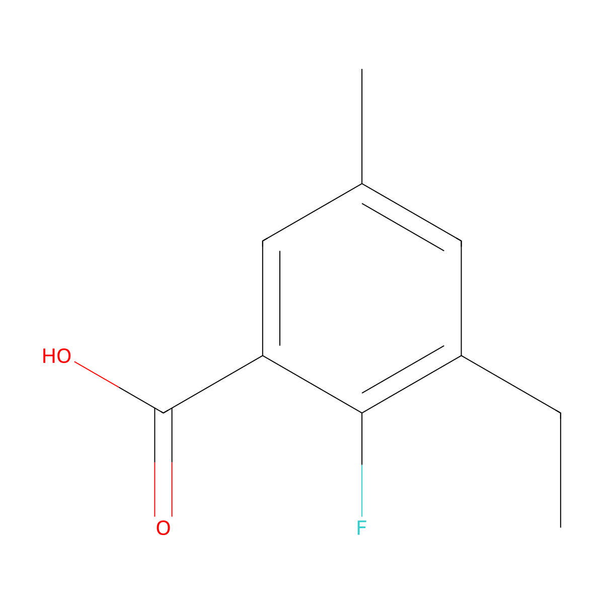 3-Ethyl-2-fluoro-5-methylbenzoic acid molecular structure, CAS 2295873-77-5