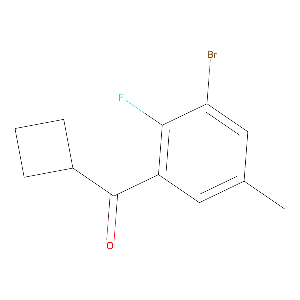 (3-Bromo-2-fluoro-5-methylphenyl)cyclobutylmethanone molecular structure, CAS 2295873-82-2