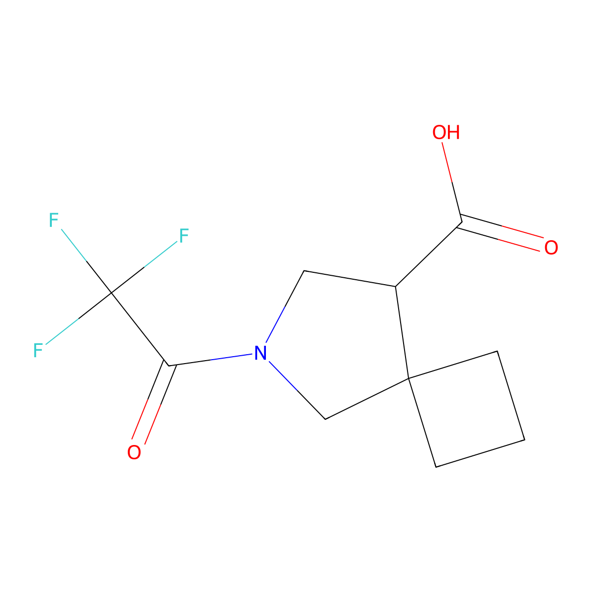 6-(Trifluoroacetyl)-6-azaspiro[3.4]octane-8-carboxylic acid molecular structure, CAS 2295887-96-4