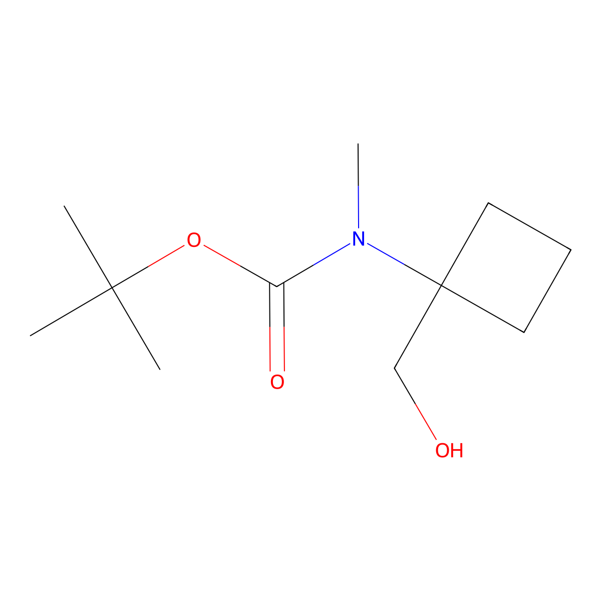 tert-butylN-[1-(hydroxymethyl)cyclobutyl]-N-methylcarbamate molecular structure, CAS 2295916-81-1