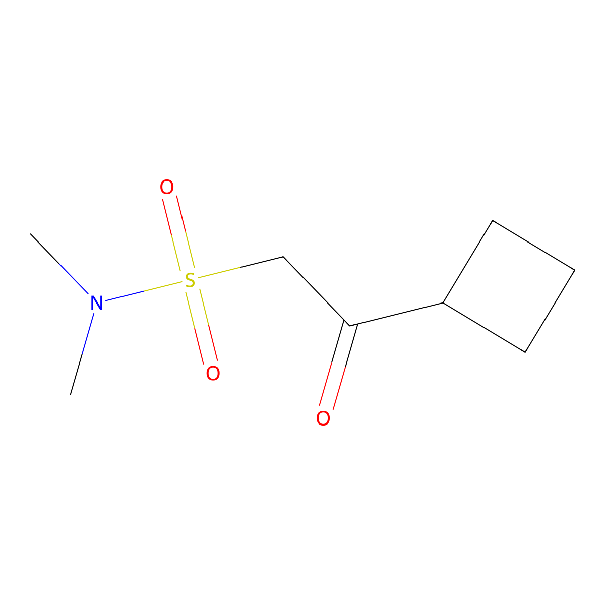 2-cyclobutyl-N,N-dimethyl-2-oxoethane-1-sulfonamide molecular structure, CAS 2295921-93-4