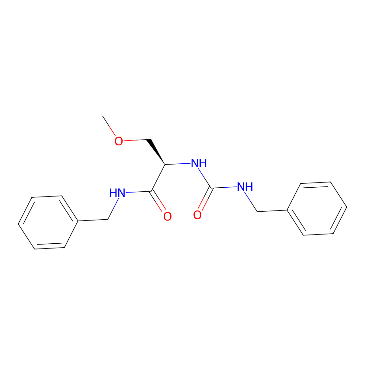(R)-N-Benzyl-2-(3-benzylureido)-3-methoxypropanamide molecular structure, CAS 2295925-90-3